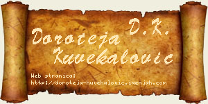 Doroteja Kuvekalović vizit kartica